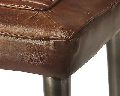 Iron Backless Counter Height Bar Chair - Brown / Gray