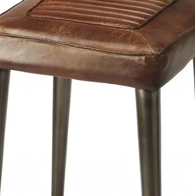 Iron Backless Counter Height Bar Chair - Brown / Gray