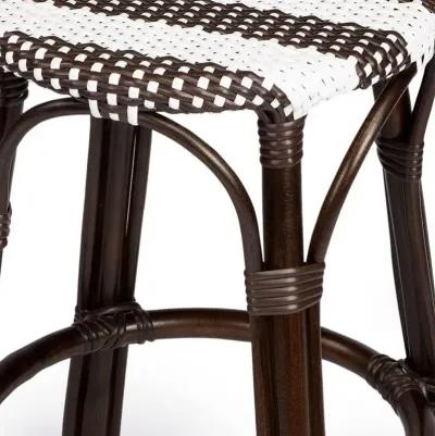 Rattan Backless Counter Height Bar Chair - Dark Brown / White