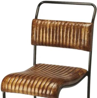 46" Iron Bar Chair - Brown / Black