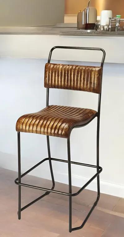 46" Iron Bar Chair - Brown / Black