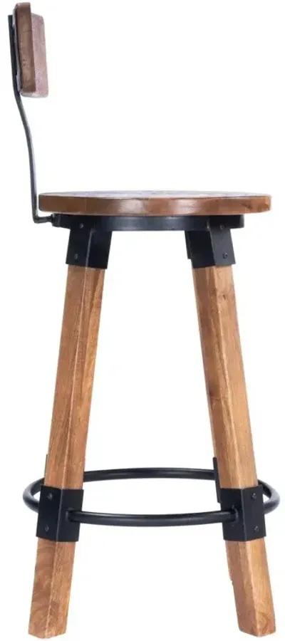 37.75" Iron Bar Chair - Brown / Natural