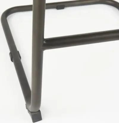 Leather And Iron Bar Chair - Black