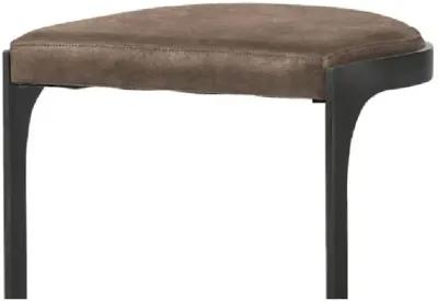 Leather And Iron Backless Counter Height Bar Chair - Brown