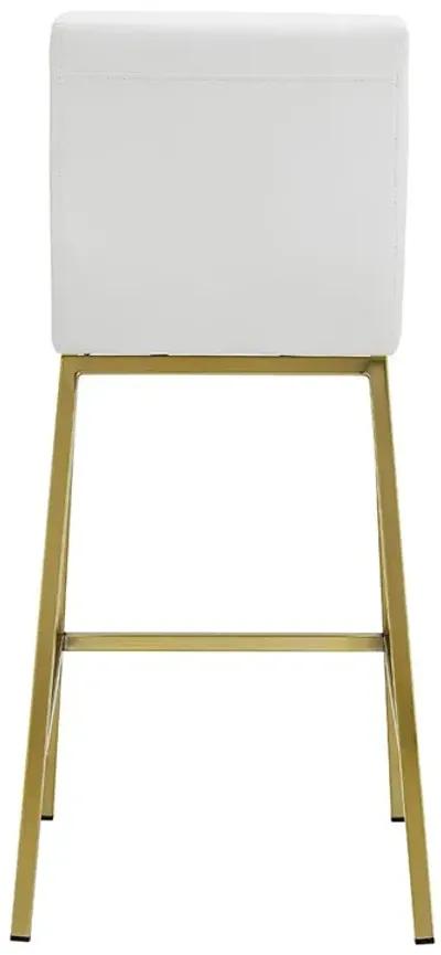 Steel Low Back Counter Height Bar Chairs (Set of 2) - White / Gold