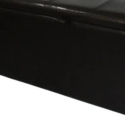 Upholstered Faux Leather Bench With Flip Top - Brown