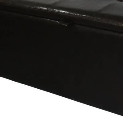 Upholstered Faux Leather Bench With Flip Top - Brown