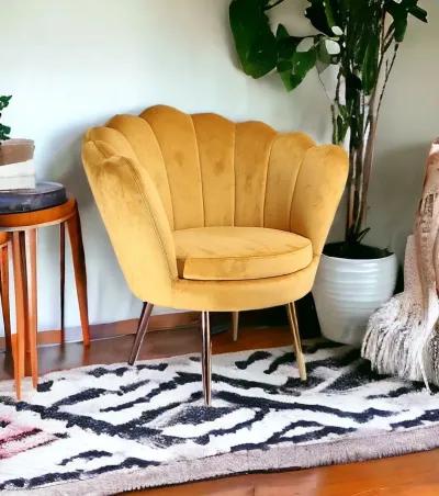 Modern Seashell Accent Chair - Golden