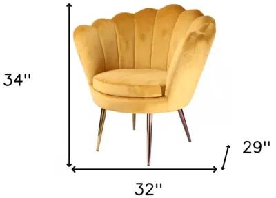 Modern Seashell Accent Chair - Golden