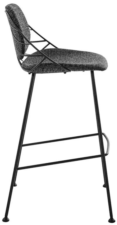 Steel Low Back Bar Height Bar Chairs (Set of 2) - Black