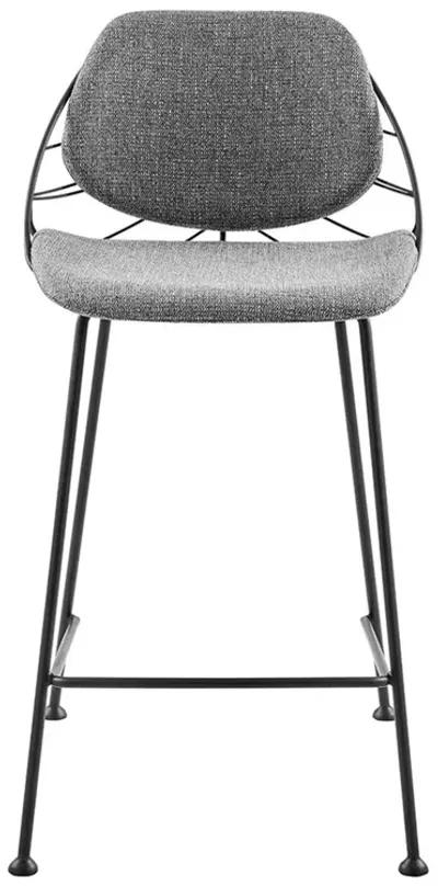 Steel Low Back Counter Height Bar Chairs (Set of 2) - Light Gray / Black