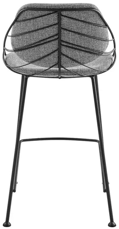 Steel Low Back Counter Height Bar Chairs (Set of 2) - Light Gray / Black