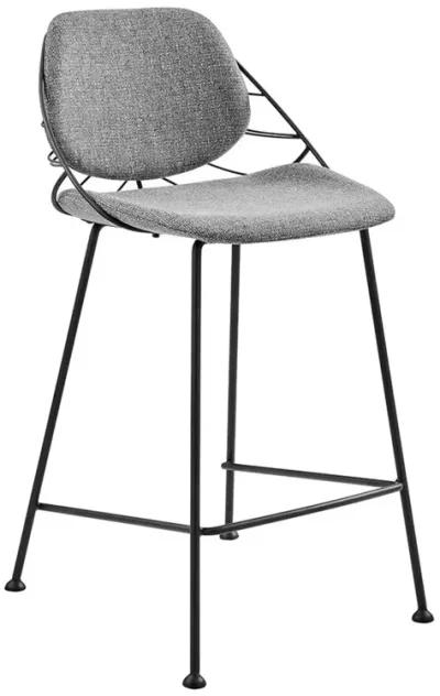 Steel Low Back Counter Height Bar Chairs (Set of 2) - Light Gray / Black