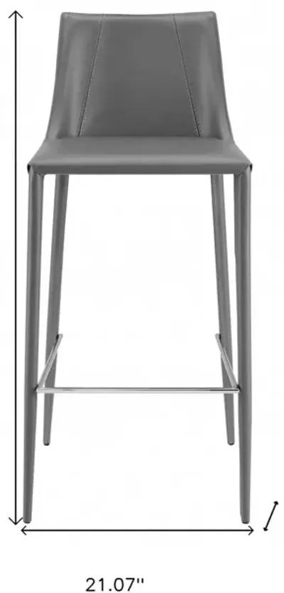 Steel Low Back Bar Height Bar Chair - Gray