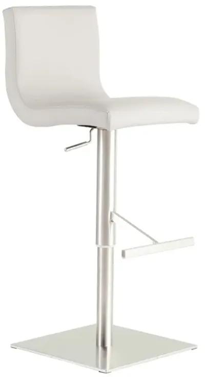 Steel Swivel Low Back Bar Height Bar Chair - White / Silver