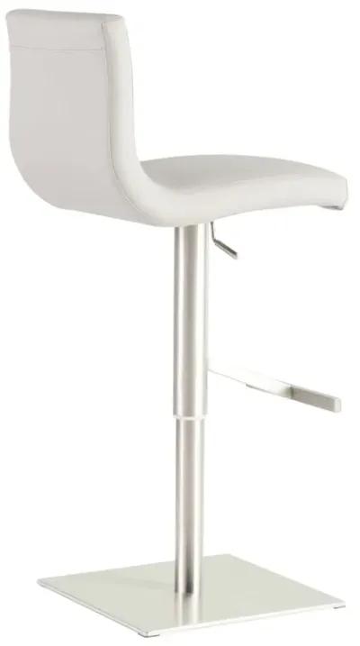 Steel Swivel Low Back Bar Height Bar Chair - White / Silver