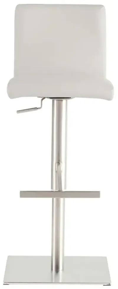 Steel Swivel Low Back Bar Height Bar Chair - White / Silver