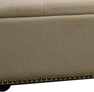 Upholstered Microfiber Bench With Flip Top - Beige / Black