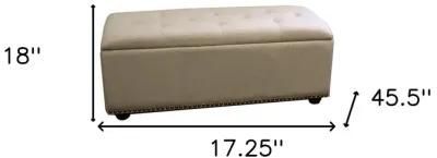 Upholstered Microfiber Bench With Flip Top - Beige / Black