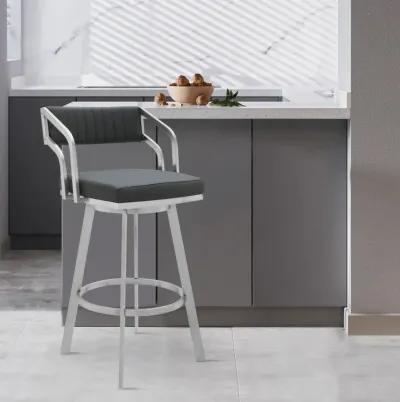 40" Swivel Low Back Bar Height Bar Chair - Gray / Silver