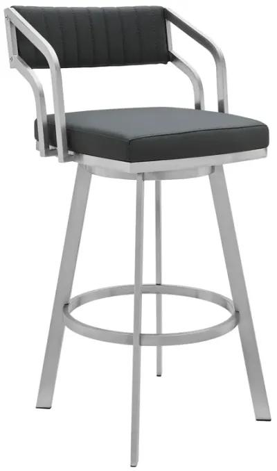 40" Swivel Low Back Bar Height Bar Chair - Gray / Silver