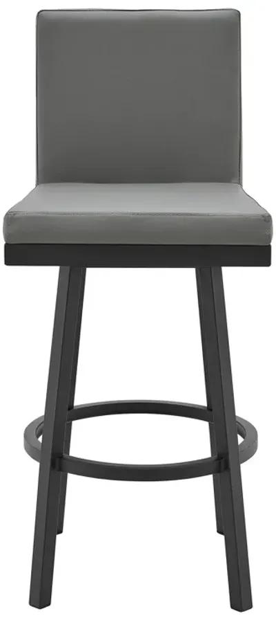 40" Faux Leather Swivel Counter Height Bar Chair - Gray / Black