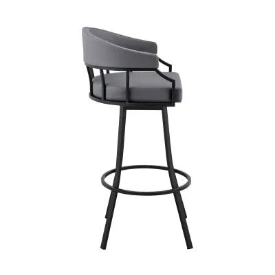 Steel Swivel Low Back Counter Height Bar Chair - Slate Gray / Black