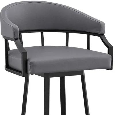 Steel Swivel Low Back Counter Height Bar Chair - Slate Gray / Black