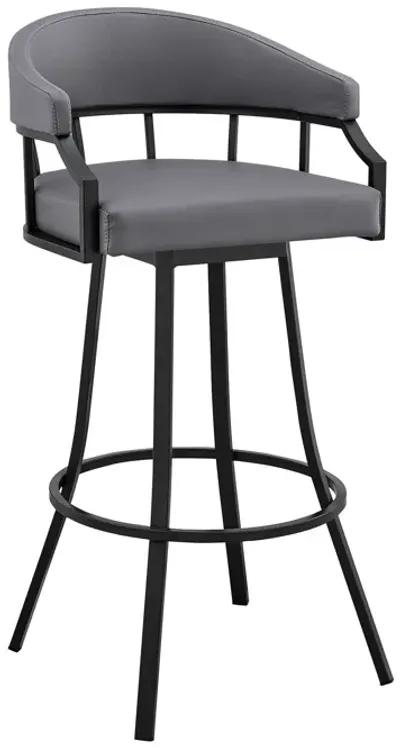 Steel Swivel Low Back Counter Height Bar Chair - Slate Gray / Black