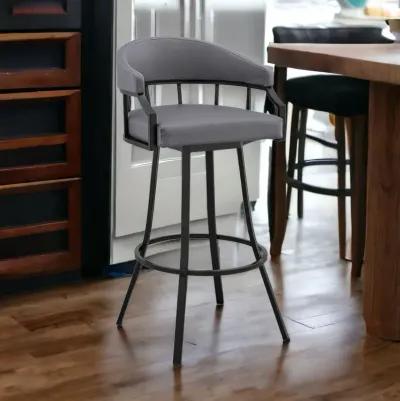 Steel Swivel Low Back Counter Height Bar Chair - Slate Gray / Black