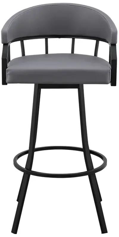 Steel Swivel Low Back Counter Height Bar Chair - Slate Gray / Black