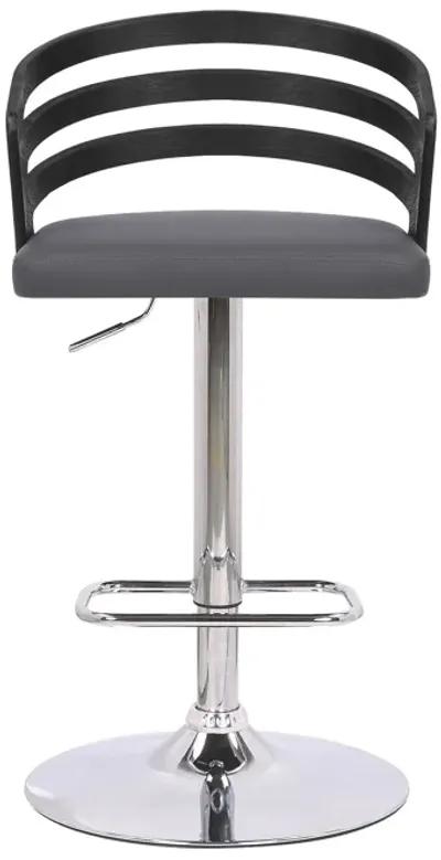 44" Swivel Adjustable Height Bar Chair - Gray / Silver