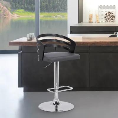 44" Swivel Adjustable Height Bar Chair - Gray / Silver