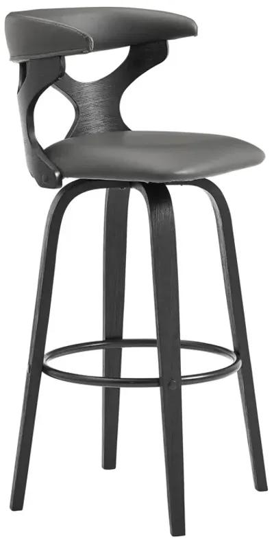 36" Swivel Counter Height Bar Chair - Gray / Black