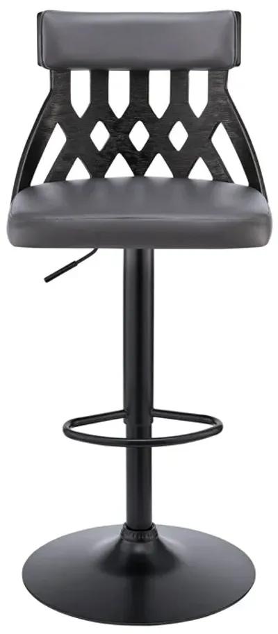 45" Swivel Adjustable Height Bar Chair - Gray / Black