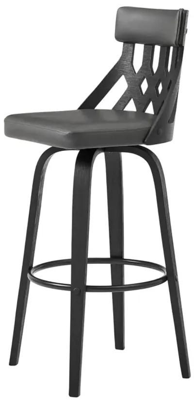 Swivel Backless Counter Height Bar Chair - Gray / Black