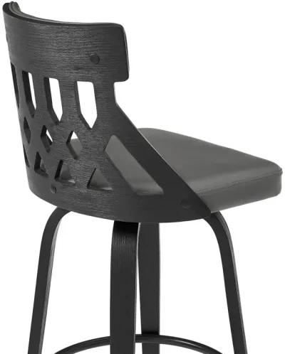 Swivel Backless Counter Height Bar Chair - Gray / Black