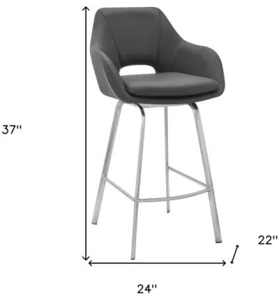 Swivel Low Back / Counter Height Bar Chair - Gray