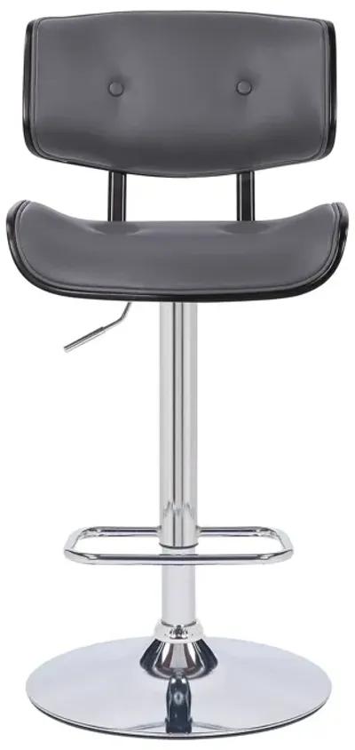 46" Swivel Adjustable Height Bar Chair - Gray / Silver