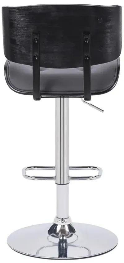 46" Swivel Adjustable Height Bar Chair - Gray / Silver