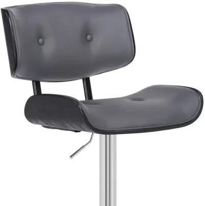 46" Swivel Adjustable Height Bar Chair - Gray / Silver