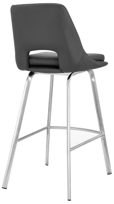 Swivel Low Back Counter Height Bar Chair - Gray / Silver