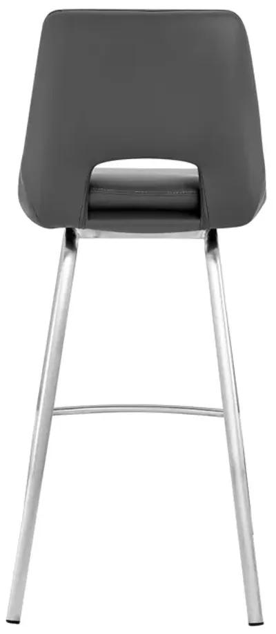 Swivel Low Back Counter Height Bar Chair - Gray / Silver