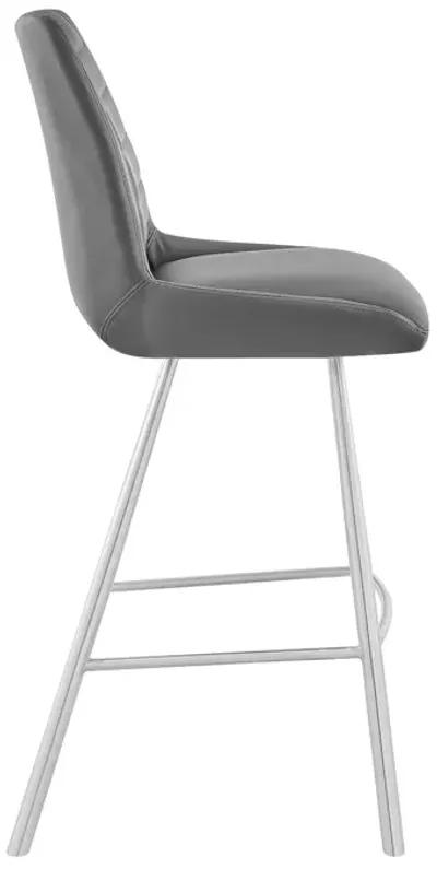 Iron Counter Height Bar Chair - Gray / Silver