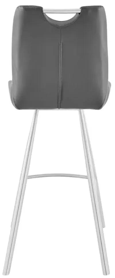 Iron Counter Height Bar Chair - Gray / Silver