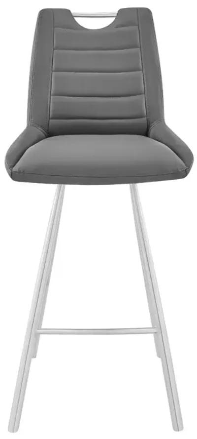 Iron Counter Height Bar Chair - Gray / Silver