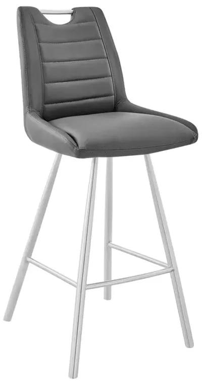 Iron Counter Height Bar Chair - Gray / Silver