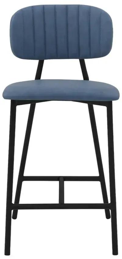 Low Back Counter Height Bar Chair - Light Blue / Black