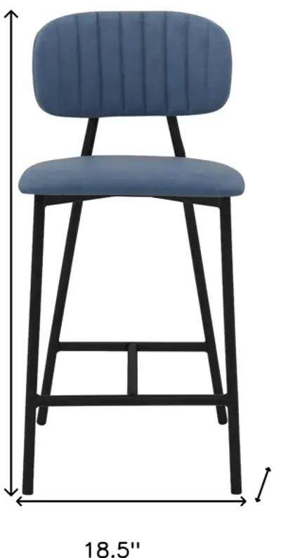 Low Back Counter Height Bar Chair - Light Blue / Black