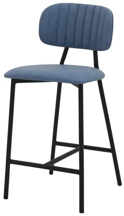 Low Back Counter Height Bar Chair - Light Blue / Black